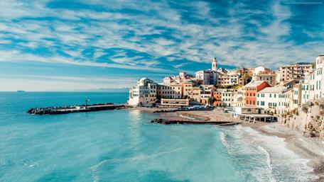 Charming Coastal Cityscape Wallpaper wallpaper