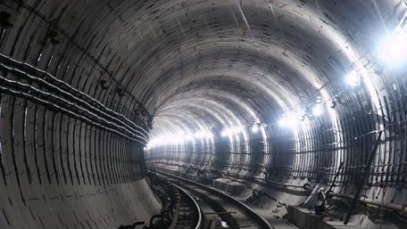 Futuristic Tunnel with Glowing Lights wallpaper