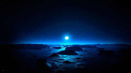 Mystical Midnight Seascape wallpaper