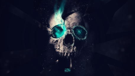 Mystic Skull with Luminous Eyes wallpaper