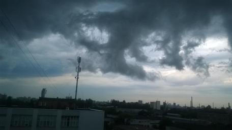 Dark Clouds Over Kiev Cityscape wallpaper