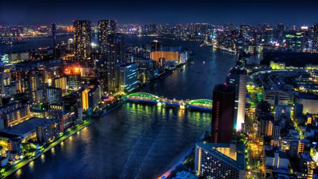 Vibrant City Lights at Night wallpaper