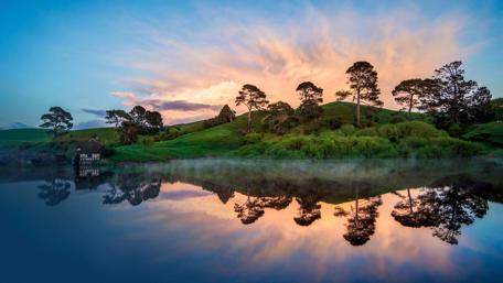 Mirror Serenity in Nature's Embrace wallpaper