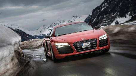 Sleek Audi R8 in Winter Wonderland wallpaper