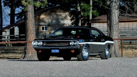 Classic Muscle Car in a Rustic Setting wallpaper