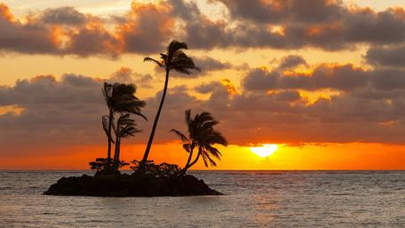 Serene Island Sunset View wallpaper