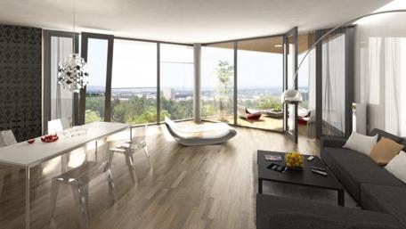Modern Living Space with Stunning Views wallpaper