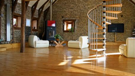 Modern Living Space Embracing Nature and Comfort wallpaper
