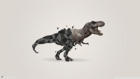 Pixelated T-Rex Humor wallpaper