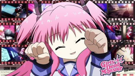Whimsical Anime Girl Celebrating Victory wallpaper
