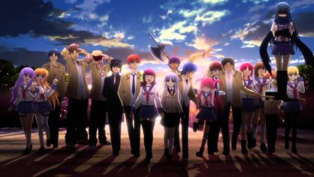Anime School Friends at Sunset wallpaper