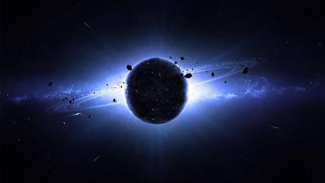 Mystic Planet Shrouded in Cosmic Light wallpaper