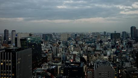 Vibrant Urban Skyline at Dusk wallpaper