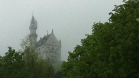 Mystical Castle in Mysterious Foggy Landscape wallpaper