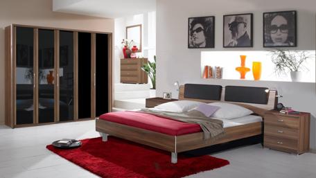 Modern Elegance in a Cozy Bedroom Space wallpaper