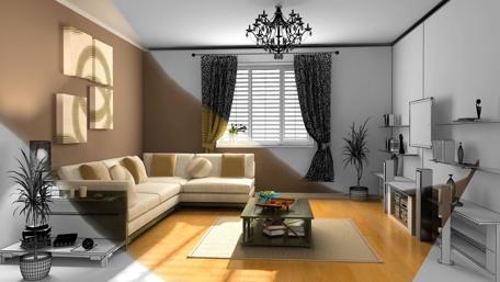 Modern Living Room Transformation Wallpaper wallpaper