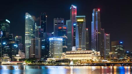 City Skyline Illuminated at Night wallpaper