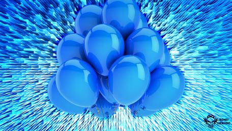 Vibrant Blue Balloons in an Abstract Explosion of Color wallpaper