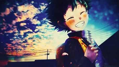 Izuku Midoriya Under Sunset Skies wallpaper