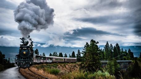 Vintage Locomotive Under a Brooding Sky wallpaper