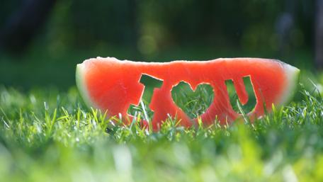 Delightful Watermelon Love Slice Wallpaper wallpaper