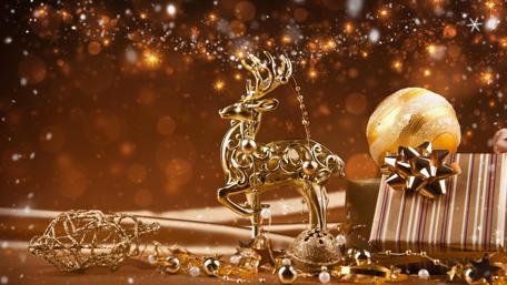 Golden Holiday Charm and Festive Cheer wallpaper