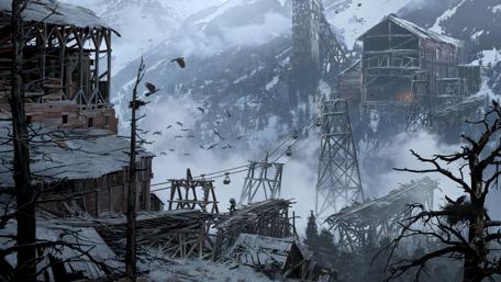 Abandoned Mountainscape Amidst Nature's Resilience wallpaper