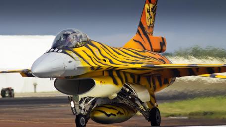 Fighter Jet in Striking Camouflage Design wallpaper