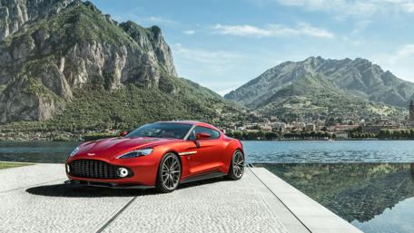 Stunning Red Dream Car by the Lakeside wallpaper
