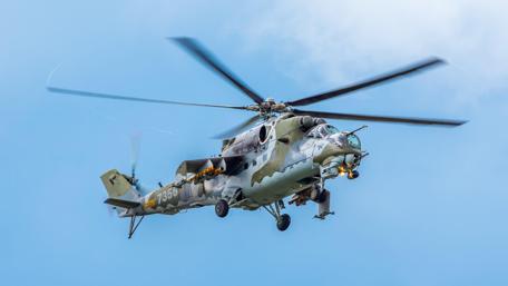 Military Helicopter in Flight Overhead wallpaper