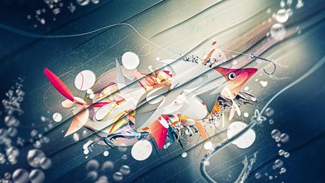 Vibrant Abstract Fish Design for Your Space wallpaper
