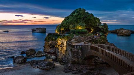 Sunset Bridge to Serenity Island wallpaper