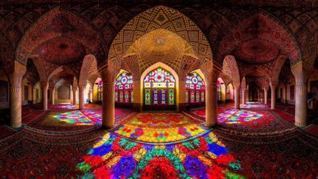 Vibrant Patterns in a Historic City Mosque wallpaper