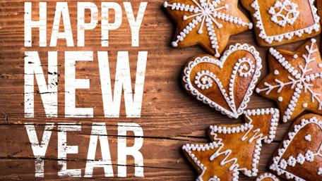 Festive Cookies for New Year Celebration wallpaper