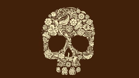 Intricate Day of the Dead Skull Art wallpaper