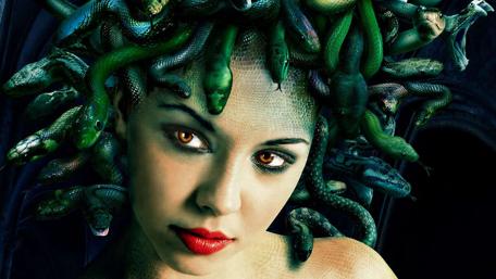 Serpentine Enchantress Embraces Darkness wallpaper