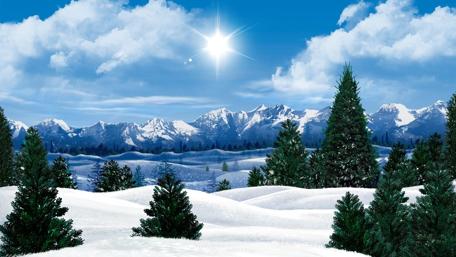 Winter Wonderland Blissful Landscape Scene wallpaper