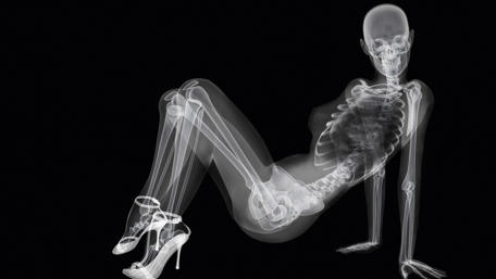 Skeletal Chic in High Heels wallpaper