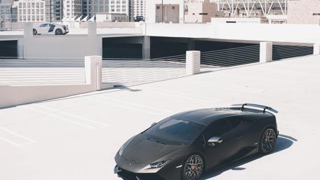 Sleek Lamborghini Huracan in Urban Setting wallpaper