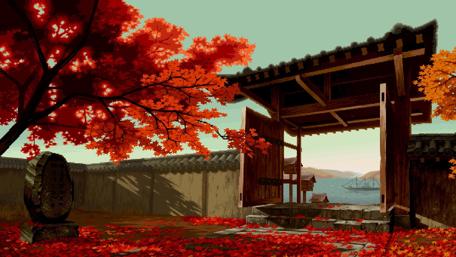 Autumn Serenity by the Waterside wallpaper