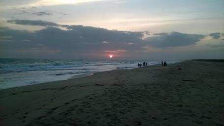 Serene Beach Sunset Moments wallpaper
