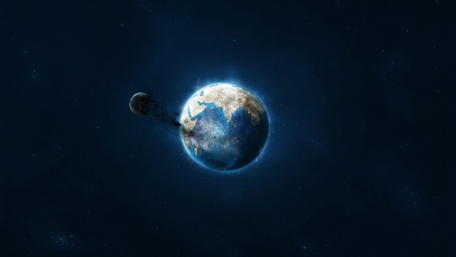 Celestial Harmony of Earth and Moon wallpaper