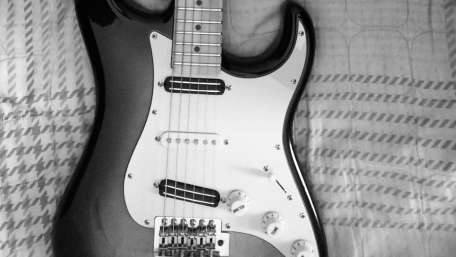 Electric Guitar on Monochrome Display wallpaper