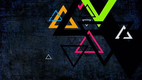 Geometric Intrigue with Vibrant Overlays wallpaper
