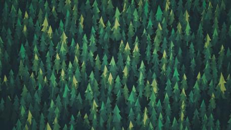Forest of Abstract Triangles in Green Tones wallpaper
