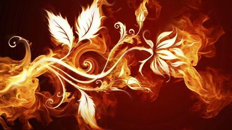 Floral Flames in Blooming Fire Magic wallpaper