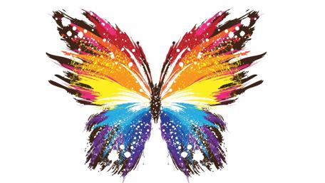 Splashes of Color in Butterfly Form wallpaper