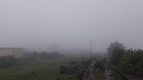 Misty Monsoon Landscape in Cool Foggy Ambiance wallpaper