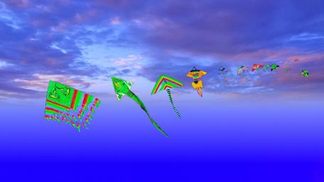 Colorful Kites Dancing in the Sky wallpaper