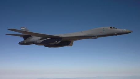 Sleek Bomber in Flight wallpaper